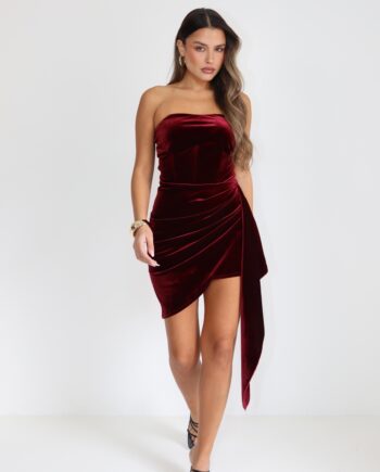 שמלה קטיפה קצר